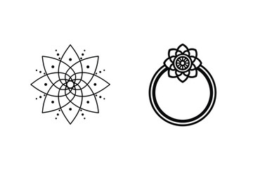 Black And White Floral Designs For Creative Projects And Decorative Elements