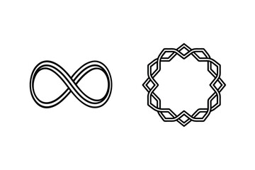 Infinity Symbol And Geometric Knot Vector Graphics Illustration Isolated On White Background