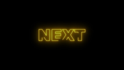 Neon line glowing next text animation icon