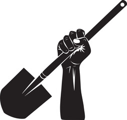 shovel in a raised fist © Masud