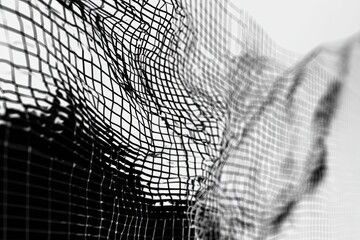 a distorted black grid on a digital screen