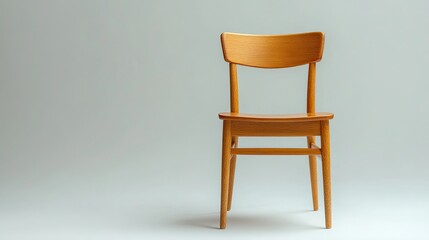 Minimalist Chair Photography with Wooden Chair Floating on White Space for Design or Branding 
