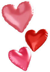 3D画像_ハートの風船_赤