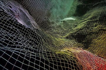 a distorted black grid on a digital screen