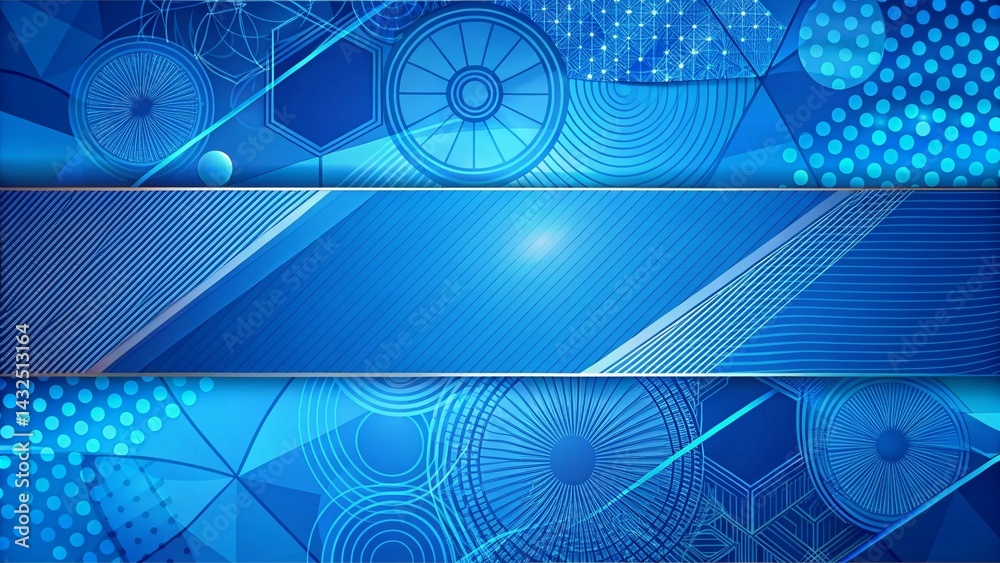 Fototapete Modern blue banner background with type space Vector abstract graphic design banner pattern background