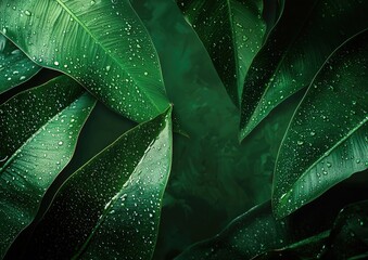 Obraz premium Green leaf background. Close-up of green leaf texture background. Natural background for design