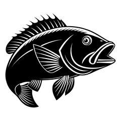 Fototapeta premium Bold Black and White Fish Silhouette Design