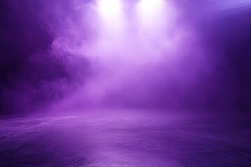 A dull violet backdrop glowing faintly in a foggy studio.