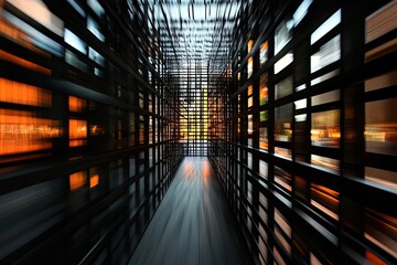 a dynamic black grid simulating motion