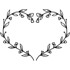 floral heart frame