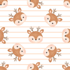 Fototapeta premium Cute and funny baby animal seamless patterns and wallpaper