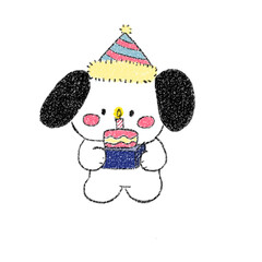 happy birthday clown with cake