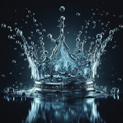 Realistic Transparent Water Crown Splash – Isolated Liquid Element for Design