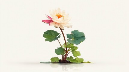 Obraz premium Elegant Water Lily Bloom Aquatic Plant Botanical Illustration Nature Photography