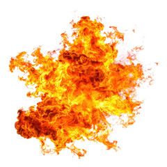 A vibrant explosion of flames in shades of orange and yellow, creating a dynamic and intense visual effect.