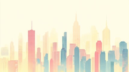 Obraz premium Pastel cityscape