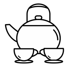 Obraz premium Drink Tea vector illustration editable stroke 