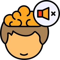 Mute Human Mind Filled Icon