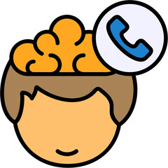 Phone Human Mind Filled Icon