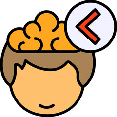 Chevron Backward Human Mind Filled Icon