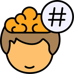Hashtag Human Mind Filled Icon