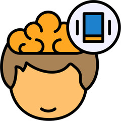 Vibrate Human Mind Filled Icon