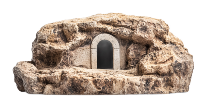 Holy Sepulchre Rock for Religious Pilgrimages - Isolated on White Background