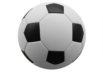 Obraz premium A classic soccer ball featuring black pentagons and white hexagons against a white background view