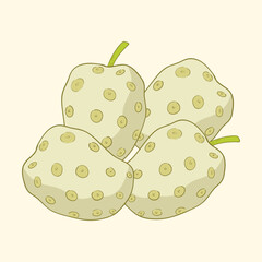Noni fruit flat design cartoon icon illustration