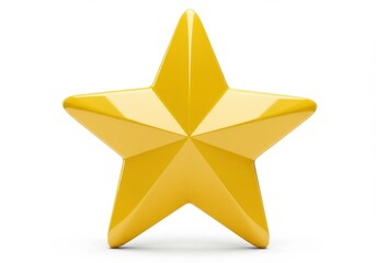 Obraz premium A shiny golden star with five points isolated on a plain white background in a studio setting