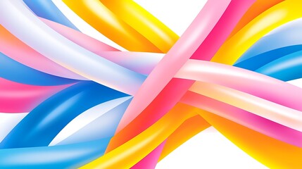 Fototapeta premium Abstract Interlocking Colorful Shapes on White Background