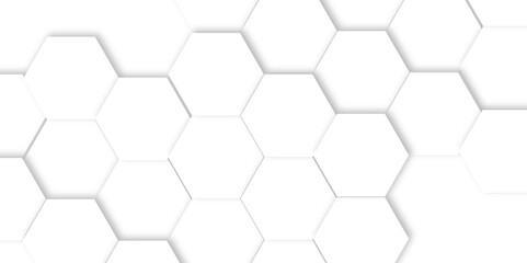 abstract hexagon texture pattern design.3d render of honeycomb white background abstract wall decorative in the bath copy space, technology, data	