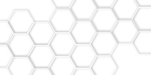 abstract hexagon texture pattern design.3d render of honeycomb white background abstract wall decorative in the bath copy space, technology, data	