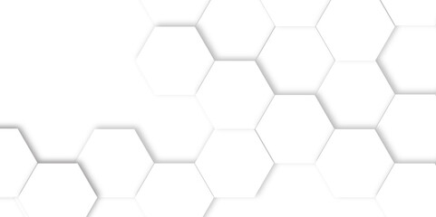 abstract hexagon texture pattern design.3d render of honeycomb white background abstract wall decorative in the bath copy space, technology, data	
