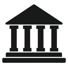 financial institution silhouette icon isolated on white
