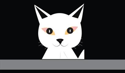 Cat emoji icon vector image.