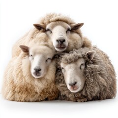 Obraz premium Sheep huddle together for warmth open space animal photography isolated environment close-up group dynamics