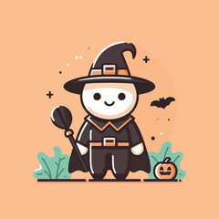 vector image of people wearing halloween costumes