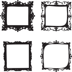 Vintage frame silhouette black and white