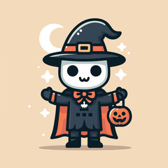 vector image of people wearing halloween costumes