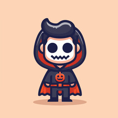 vector image of people wearing halloween costumes