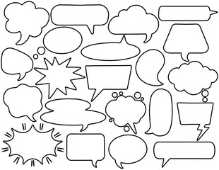 Hand Drawn and Customizable Speech Bubble Doodles Collection