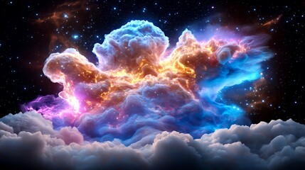 Fototapeta premium Cosmic clouds starry night boundless