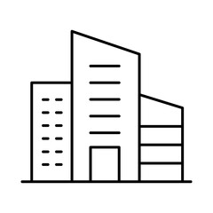 Buildings Line Editable Stroke Icon. Real Estate, City, Cityscape, House, Home, Apartment, Condominium, Hotel, Mall,  Town, Architecture Buildings Icons Vector Illustration