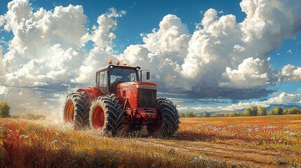 Obraz premium tractor in field