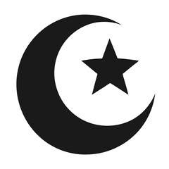 crescent moon with star icon