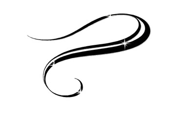 black swirl line, "Elegant Black Swirl Line: Decorative Curved Element"