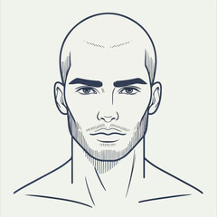 bald man line art vector image