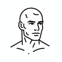 bald man line art vector image