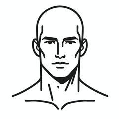 bald man line art vector image